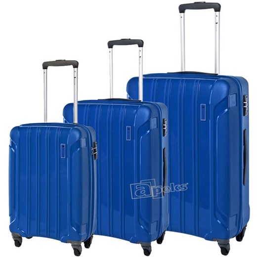 PP003 komplet walizek TSA S,M,L - niebieski apeks-pl niebieski Komplety