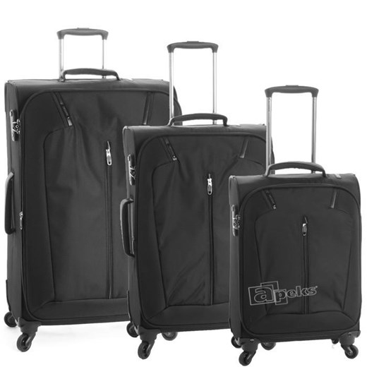 Siena Light komplet walizek TSA S,M,L - czarny apeks-pl szary Komplety