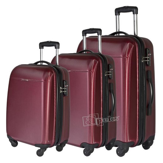 PC005 komplet walizek TSA S,M,L - bordowy apeks-pl fioletowy Komplety