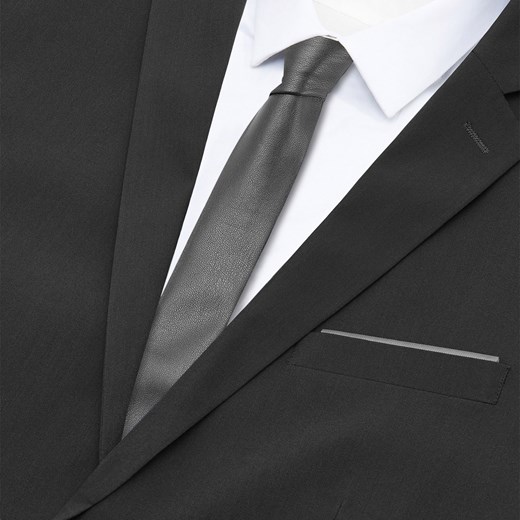 Reserved - Krawat z imitacji skóry - Czarny Reserved ONE SIZE Reserved okazja