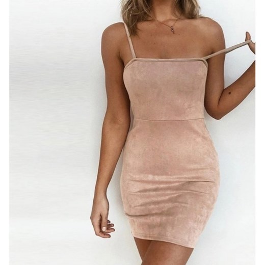 Nude_setshop sukienka zamszowa na ramiączkach 