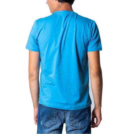 T-shirt męski BIKKEMBERGS niebieski z krótkim rękawem młodzieżowy 