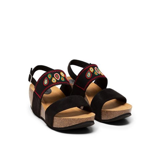 desigual - Desigual Kobieta Sandals - LEO BEADS - Czarny Desigual 39 Italian Collection