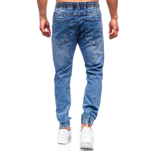 Granatowe spodnie jeansowe joggery męskie Denley K10003 29/S wyprzedaż Denley