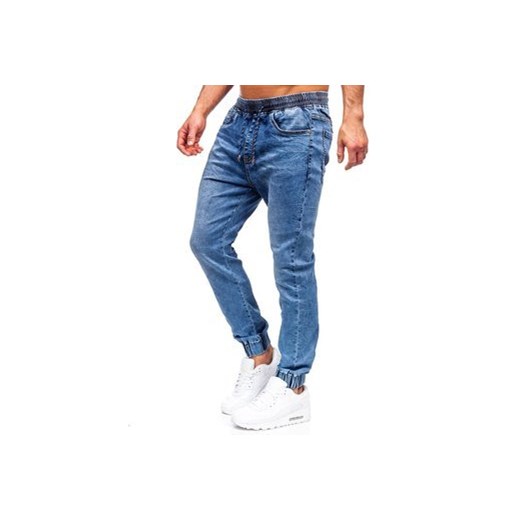 Granatowe spodnie jeansowe joggery męskie Denley K10003 30/S wyprzedaż Denley