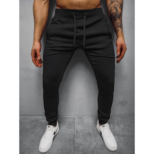 Spodnie dresowe męskie czarne OZONEE JS/XW01Z ze sklepu ozonee.pl w kategorii Spodnie męskie - zdjęcie 111017748