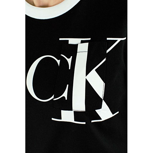 Bluzka damska Calvin Klein z krótkim rękawem z okrągłym dekoltem na wiosnę bawełniana