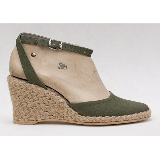 Espadryle wysokie khaki espadryle-pl szary wysokie