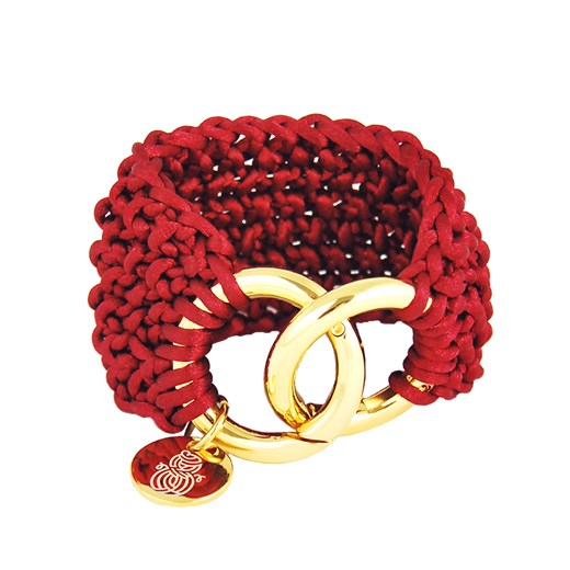 Golden Ring Bracelet Wine Red boutiquelamode-com czerwony Bransoletki