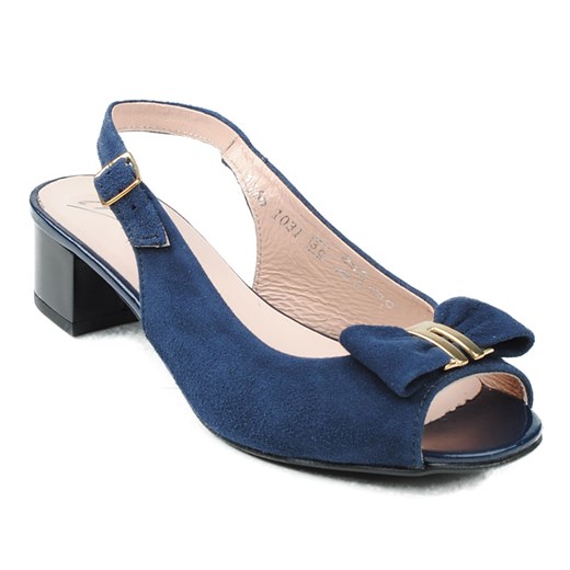3166-H88 Marco Shoes sandały granatowe z kokardą milandi-pl niebieski elegancki