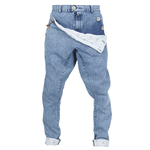 Madoxy jeansowe z podszewką w koniki boutiquelamode-com szary guziki