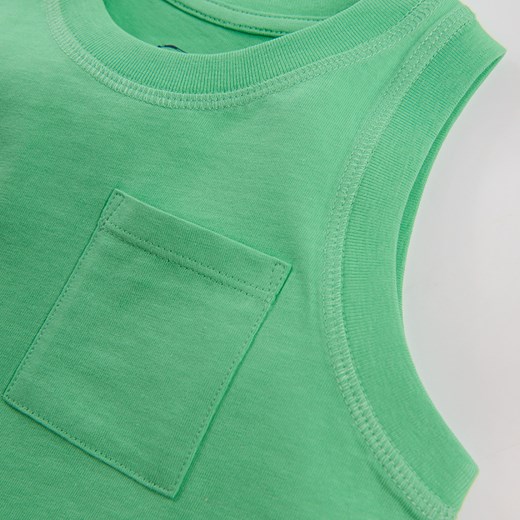 Cool Club t-shirt chłopięce zielony bez rękawów z bawełny 