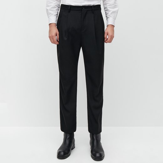 Reserved - REDESIGN Eleganckie spodnie z zakładkami - Czarny Reserved M okazja Reserved