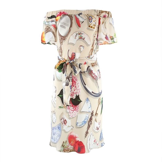 Sukienka Moschino z krótkim rękawem z dekoltem v mini 