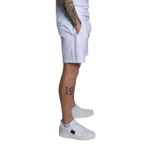 calvin klein jeans - Calvin Klein Jeans Bermudy Mężczyzna - LOGO JACQUARD HWK SH J30J317377 - Biały XXL Italian Collection