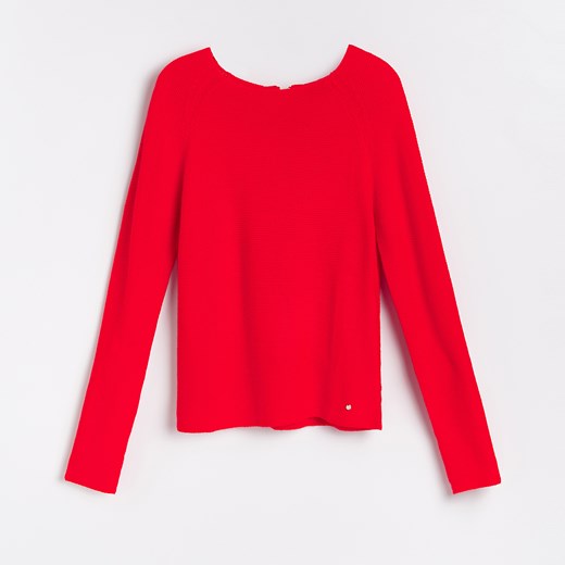 Reserved - Sweter z waflowym splotem - Czerwony Reserved M wyprzedaż Reserved