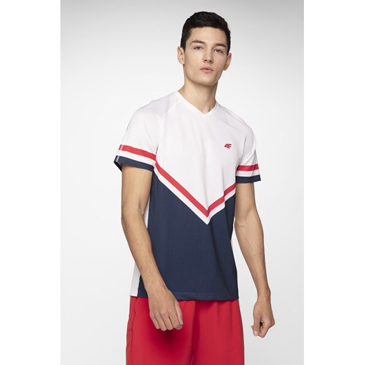 Koszulka męska do tenisa TSMF402 - biały S 4F okazyjna cena