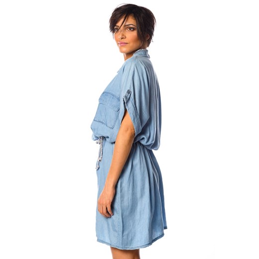 Sukienka La Fabrique Du Jean niebieska wiosenna z krótkim rękawem dzienna 