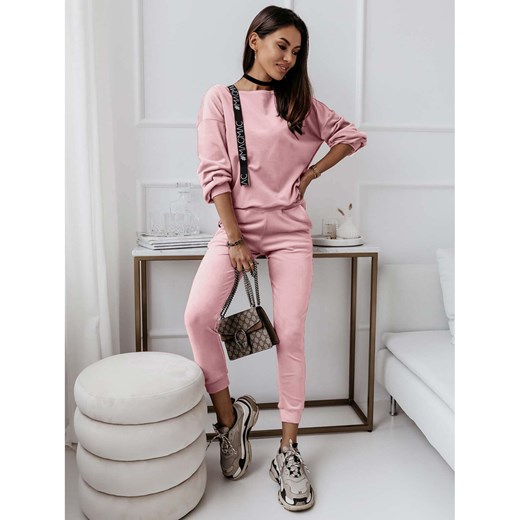 Welurowy dres z lampasem RITA - brudny róż one size okazja magmac.pl