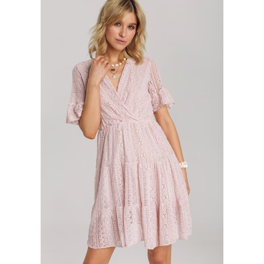 Różowa Sukienka Aqealila Renee S/M okazyjna cena Renee odzież