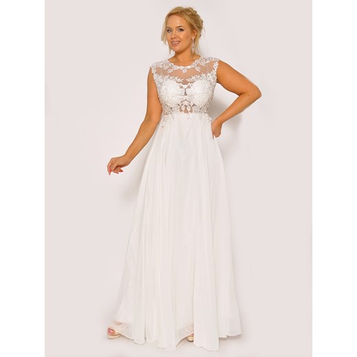 Efektowna sukienka w kolorze białym Model: PW-4540 Sukienkimm 38/40 M&M Studio Mody