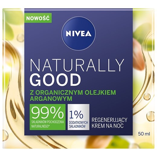 Nivea, Naturally Good, regenerujący krem na noc z organicznym olejkiem arganowym, 50 ml Nivea promocyjna cena smyk