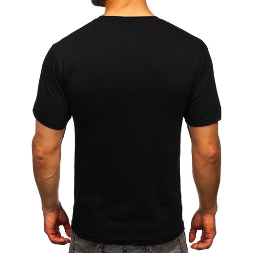 T-shirt męski Denley czarny z krótkim rękawem 