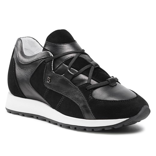Czarne buty sportowe damskie Simen sneakersy z tworzywa sztucznego wiosenne 