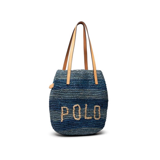Shopper bag granatowa Polo Ralph Lauren matowa 