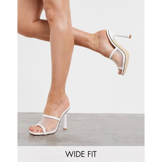 Truffle Collection – Białe mule ślubne na obcasie, na szeroką stopę-Biały Truffle Collection 40 okazja Asos Poland
