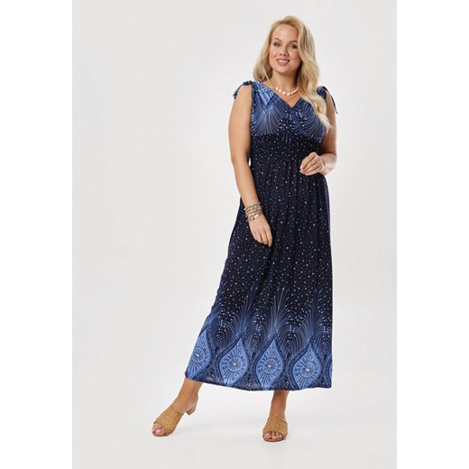 Granatowo-Niebieska Sukienka Aquavien M/L okazyjna cena Born2be Odzież