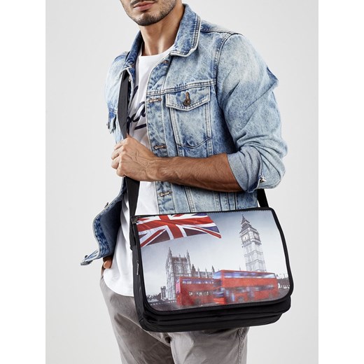 Men´s black bag with British print Fashionhunters One size Factcool
