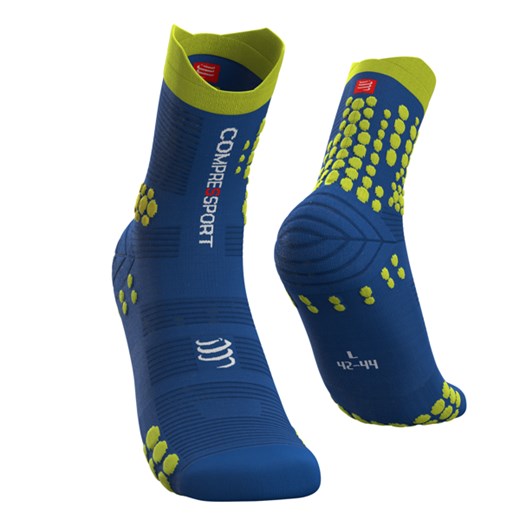COMPRESSPORT Skarpetki do biegania trailowe ProRacing Socks v3.0 niebiesko-żółte Compressport T2 Sklep triathlonowy Tri Centre