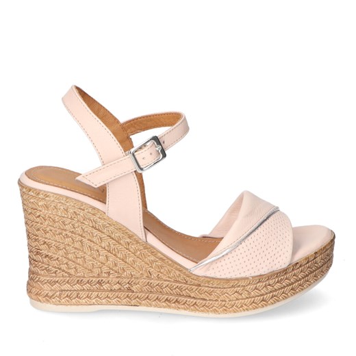Espadryle damskie Venezia na lato skórzane na koturnie