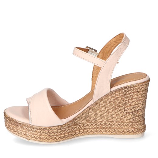 Espadryle damskie Venezia różowe eleganckie skórzane