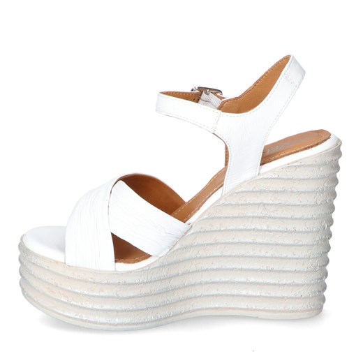 Espadryle damskie Venezia letnie na koturnie białe 