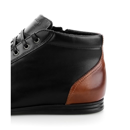 Buty zimowe męskie Primamoda skórzane z zamkiem 