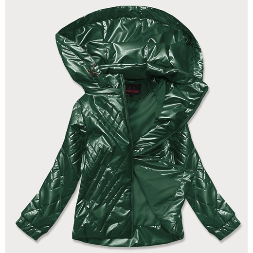 Błyszcząca kurtka damska zielona (2021-02big) ze sklepu goodlookin.pl w kategorii Kurtki damskie - zdjęcie 111859345