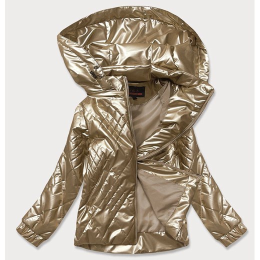Błyszcząca kurtka damska złota (2021-02) ze sklepu goodlookin.pl w kategorii Kurtki damskie - zdjęcie 111859386