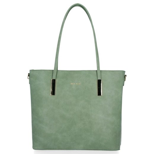 Shopper bag zielona Bee Bag matowa na ramię 