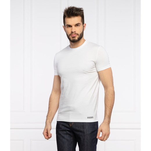 Dsquared2 t-shirt męski casualowy biały z krótkimi rękawami 