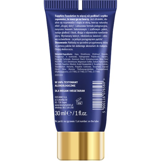 AA WINGS OF COLOR Sapphire Rewitalizujący Podkład Pielęgnujący Szafir i Kwas Ha 603 Sand 30 ml Aa Wings Of Color Oceanic_SA