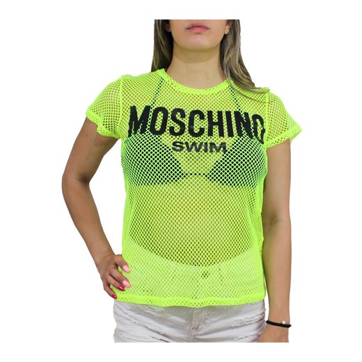 Bluzka damska Moschino z napisami z okrągłym dekoltem 
