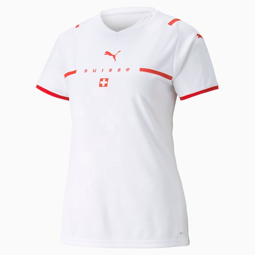 PUMA Damska Replika Koszulki Wyjazdowej Reprezentacji Szwajcarii, Biały Czerwony, rozmiar XS, Odzież Puma M PUMA EU