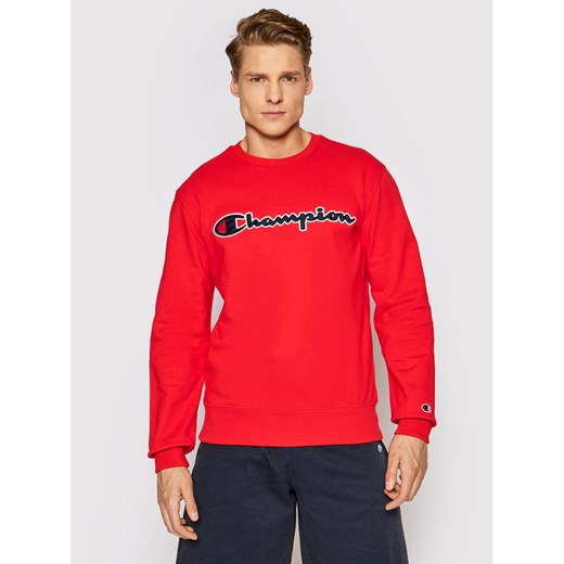 Bluza męska Champion czerwona w stylu młodzieżowym z polaru 