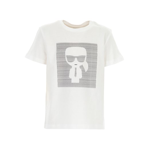 Karl Lagerfeld Koszulka Dziecięca dla Chłopców, biały, Bawełna, 2021, 10Y 12Y 14Y 8Y Karl Lagerfeld 12Y RAFFAELLO NETWORK