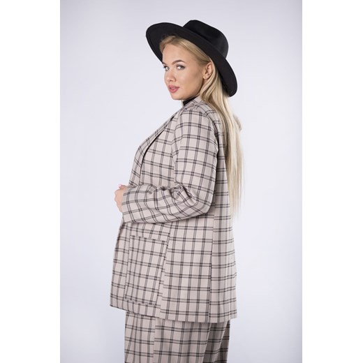 elegancki garnitur damski w kratę Ptak Moda 2 ajstyle.pl