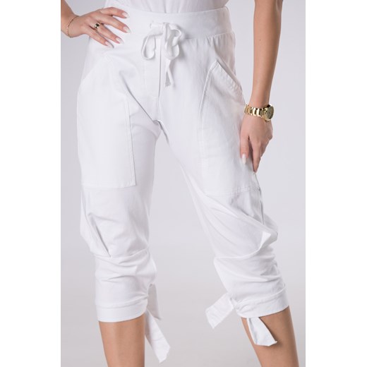 Białe spodnie damskie Moda Dla Ciebie na wiosnę 