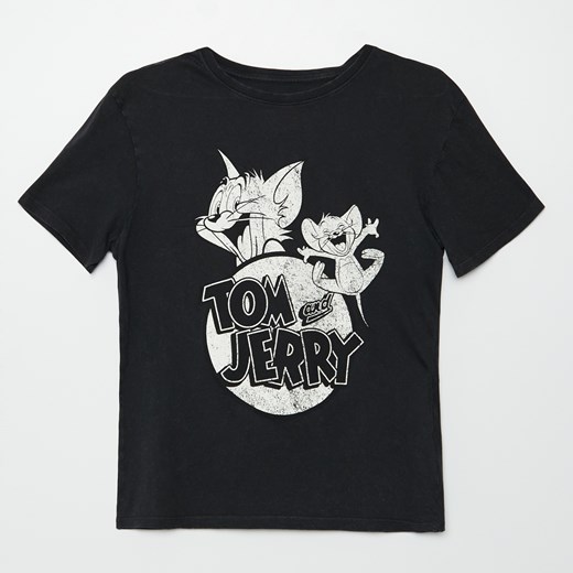Cropp - Koszulka Tom and Jerry - Szary Cropp L wyprzedaż Cropp