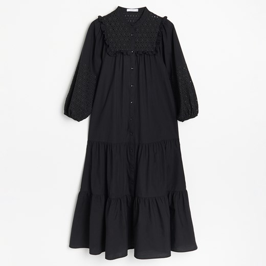 Reserved - Bawełniana sukienka maxi - Czarny Reserved 40 okazyjna cena Reserved